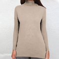 thumbnail image 2 of Comdrip Chandails à Col Roulé pour Femmes, Col Montant, Épaules Tombantes Asymétriques, Chandail à Manches Longues, Hauts, Mode Décontractée pour Femmes, Chandails à Enfiler, Chandails d'Automne pour Femmes 2025, Beige 2TG, 2 of 5