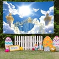 thumbnail image 4 of TIMIFIS Polyester Fiber Background Cl Oth, Spring Wreath Fence Easter Photo Material Photography Background Cloth Home Decor, 4 of 6