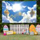 thumbnail image 5 of Xihbxyly Fondo de Pascua, Diseño Vibrante de Corona Primaveral, Tela de Poliéster Ligera, Fondo Fotográfico Colorido, Perfecto para Celebraciones o Sesiones de Fotos, Ideal para Eventos Festivos, Fác, 5 of 7