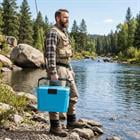 Barara King Insulated Portable Hard Shell Cooler Ice Chest with 2 Built-in Cup Holders for Outdoor Camping Beach Picnic and Road Trip, Blue
