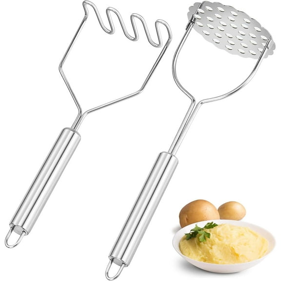WLGJL Gourmet Stainless Steel Wire Masher, Family Potato Mashers, 304 Stainless Steel Potato Smasher, 2 Pack