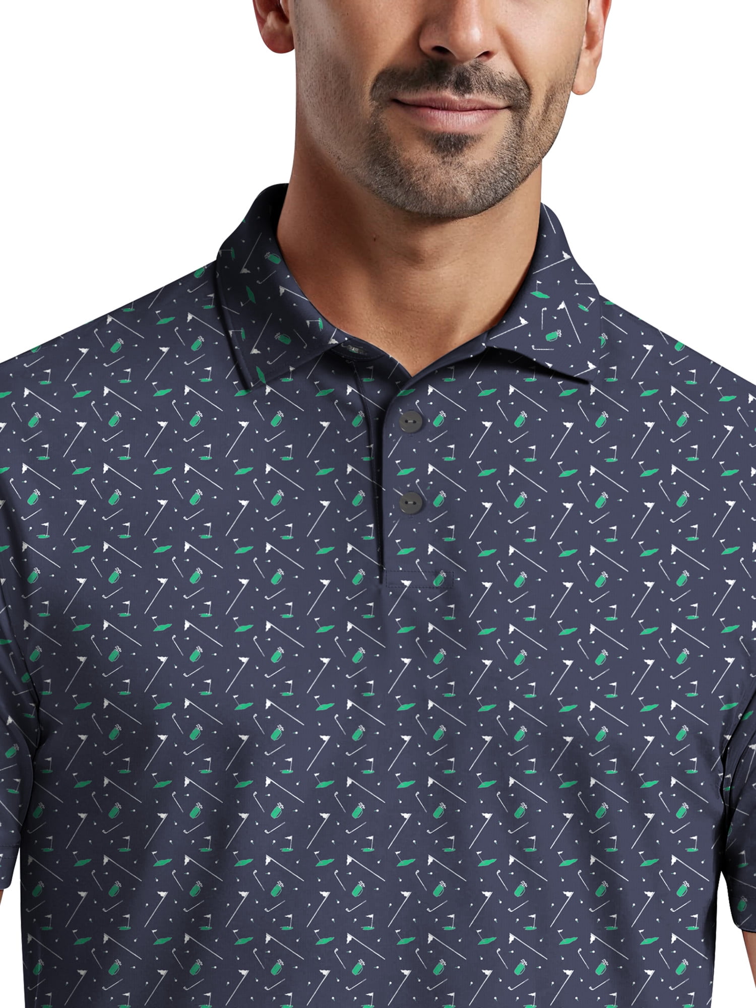 Ben Hogan Men's & Big Men's Performance Golf Themed Short Sleeve Polo Shirt, up to 5XL