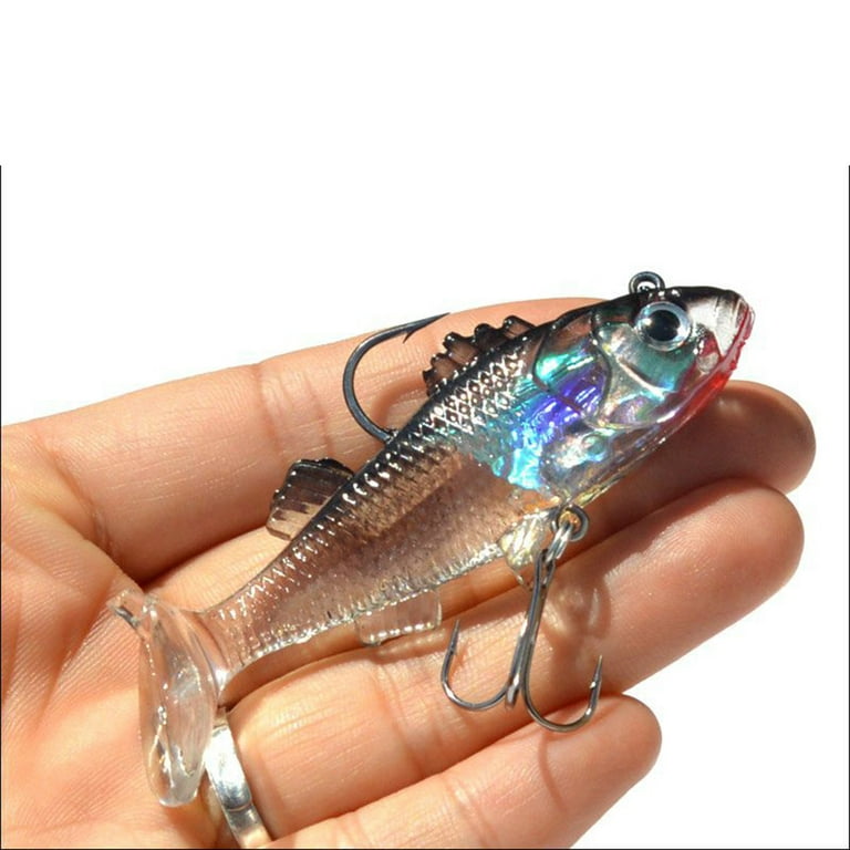 1 Set 5Pcs Life-like Fishing Lures Bait with Hooks Freshwater Saltwater  Fishing for Bass Trout Salmon Walleye Snakehead (Transparent 15G 8CM)
