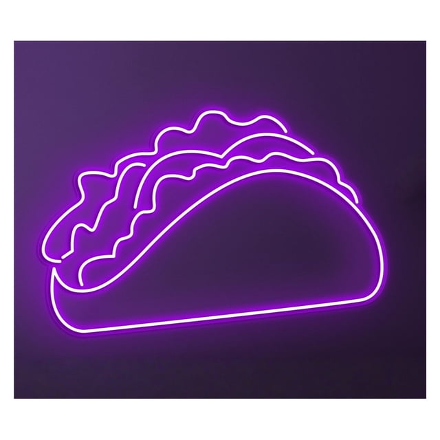 Letrero De Neón Taco, Cocina Mexicana, Luz LED, Arte Pared Para Restaurante, Decoración Comida Callejera, Entrada Comercial, 50cm
