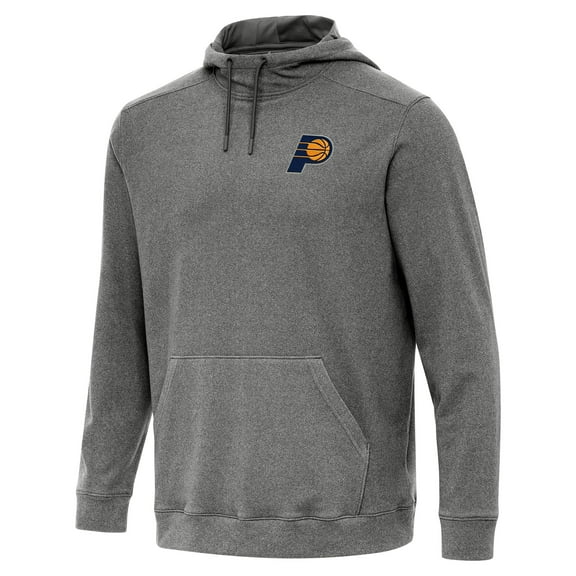 Men's Antigua Heather Black Indiana Pacers Cloud Pullover Hoodie