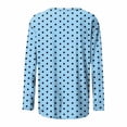 thumbnail image 4 of Qgtaibl Women's Long Sleeve Crew Neck T‑Shirt Polka Dot Print Casual Blouse Loose Fit Soft Lightweight Top for Daily Shopping Weekend Outings Za_Sky Blue XXL, 4 of 5