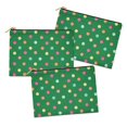 thumbnail image 3 of S4Sassy Green Colorful Polka Dot Mix 3 Pc Printed Multipurpose Zipper Make Up Pouch Toiletry Bag Organizer-6 x 8 Inches, 3 of 4