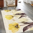 thumbnail image 3 of Yellow Flower Kitchen Runner Rug 2.7x5 Washable Runners for Hallway Non Slip Farmhosue Country Vintage Butterfly Floral Large Area Rug Indoor Floor Carpet for Bathroom Laundry Entryway Bedroom, 3 of 7