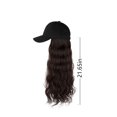 thumbnail image 4 of Soidarity Peluca de gorra de béisbol para mujer, extensión de pelo falso decorativa larga, decoración de vestido, sombrero para fiesta, Cuidado del cabello Sombrero Blanco Marrón Oscuro, 4 of 6