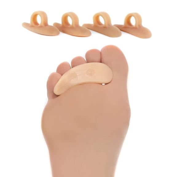 FASTBIRD 4 Pairs Gel Hammer Toe Crest Cushions, Right/Left Hammertoe Gel Support Pads, Straightener and Corrector for Curled, Curved, Crooked, Overlapping (4Pairs)