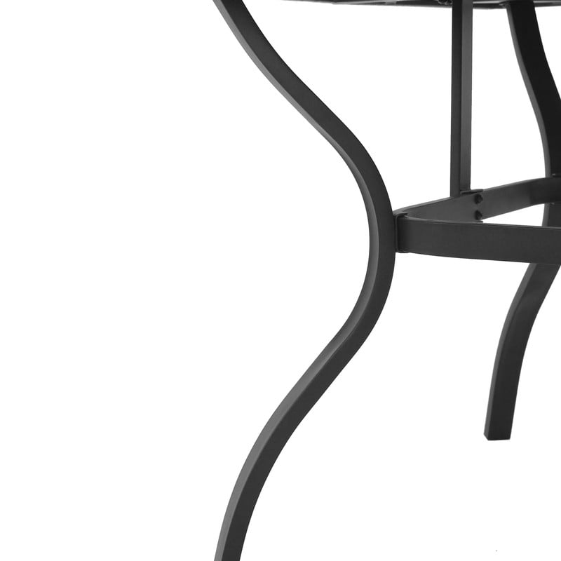 Howcool 1Pcs Outdoor Square Small Dining Table for 4, Iron Patio Bistro Table w/ 2-inch Umbrella Hole
