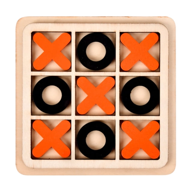 Wooden Tic-Tac-Toe Board Game, Educational Strategy Toy for Kids, Portable Design for Travel & Family Fun, Enhances Problem-Solving & Social Skills