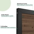 thumbnail image 5 of VEIKOUS 6' x 3' Cedar Wood Garden Gate with Aluminum Frame, Lockable Full Enclosure Security Privacy Fence Gate for Yard, Brown, 5 of 9