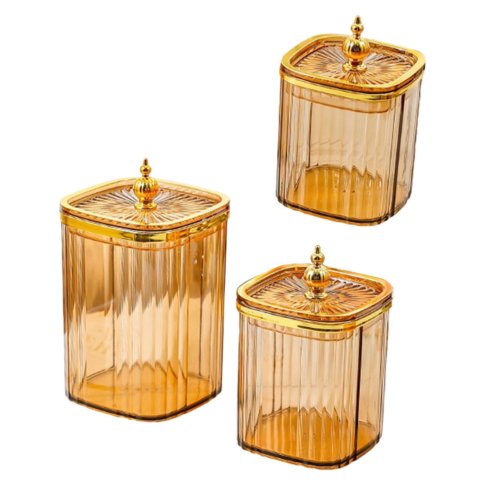Baoblaze 3 Pieces Airtight Food Storage Container Grain Jar for Kitchen Wedding Candy Amber Bead