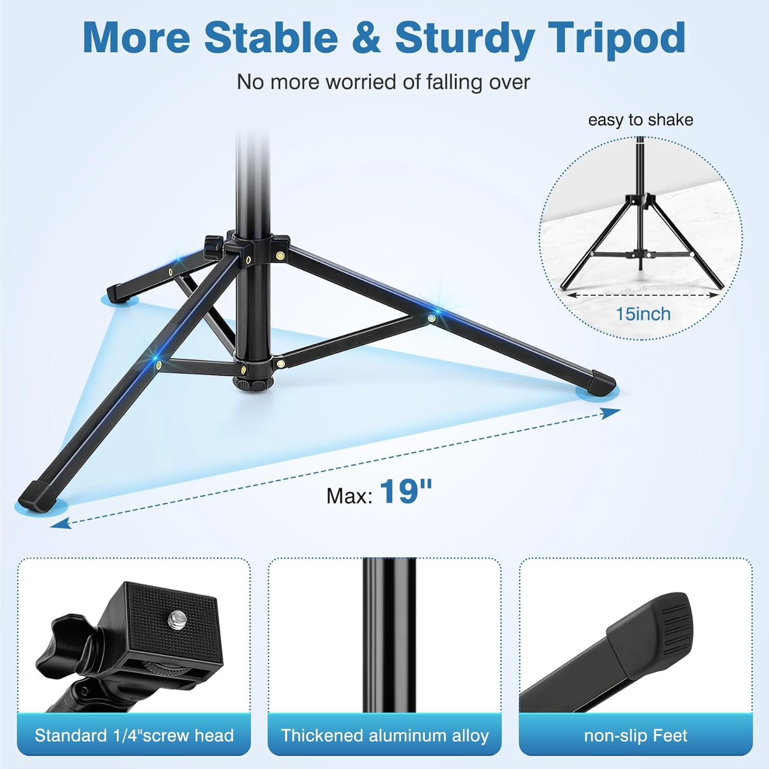 A house of tools 70" Phone Tripod with Remote & Holder, Portable Cell Phone Stand, Selfie Stick for Video Recording, Compatible with iPhone 14/13 Pro Max/Android/Camera