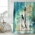 thumbnail image 4 of Watercolor Dragonfly Bathroom Shower Curtains with 12 Hooks Polyester Waterproof Shower Curtain for Stalls and Bathtubs Turquoise Blue Ombre Animals Decorative Bathroom Privacy Curtain 36x72 Inches, 4 of 9