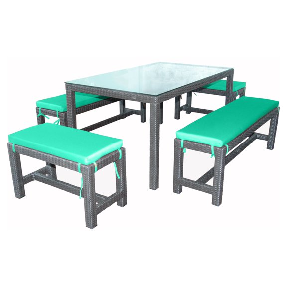 Anderson Teak Sorrento 5 pc. Patio Dining Set with Benches