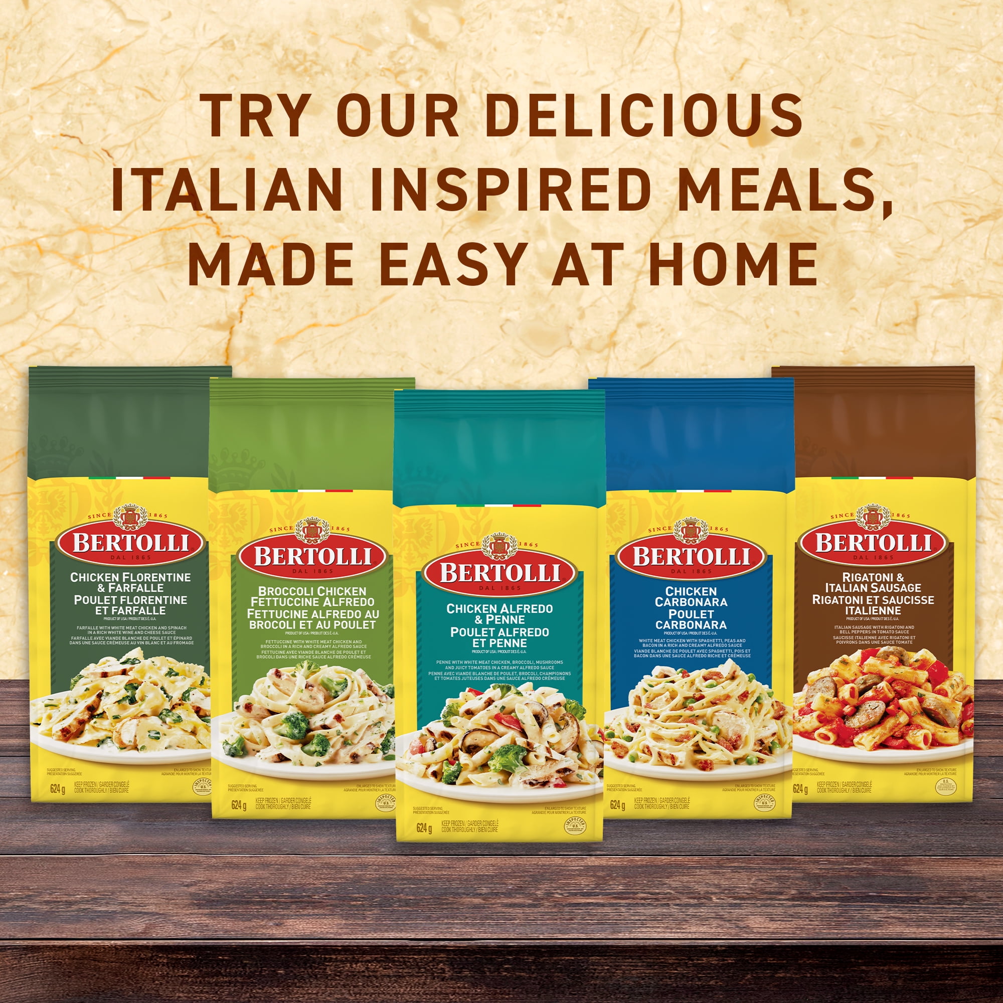 Bertolli Chicken Florentine and Farfalle, Frozen Dinner & Frozen Meal - 624g, BER CKN FLOR 4/624G