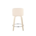 thumbnail image 4 of LumiSource Brown Toriano 24" Fixed Height Counter Stool - Set of 2, 4 of 7
