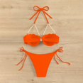 thumbnail image 5 of MSJUHEG Bikinis Set,Knot Front,Boho Swimsuits for Women,Womens Bikini,Sporty Bikini Sets for Women,Bikini Tops Full Coverage Bottoms,Bathing Suits for Women Orange M, 5 of 5