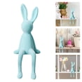 thumbnail image 5 of JHEHF Ceramic Sitting Rabbit Figurines Easter Decorations Cute Bunnies Statue with Long Ears Sculpture for Desktop Shelf Cabinets Living Room Bedroom, 5 of 10