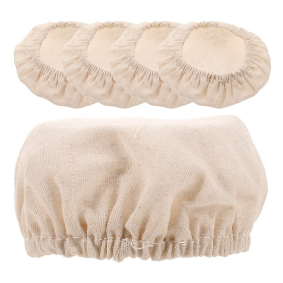 Milisten 5Pcs Lightweight Beige Jar Cloth Lids for Storage Bottles and Fermentation Glass Jars