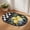 Black Yellow, variant on Half Circular Door Mat 16"x24", Strawberry Absorbent Non Slip Welcome Mats for Front Door, Summer Botanical Blue Spring Floral Diatomaceous Entryway Rug for Bathroom Kitchen Apartment Entrance