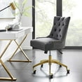 thumbnail image 5 of Computer Work Desk Tufted Chair, Velvet, Gold Grey Gray, Modern Contemporary Urban Design, Home Business Office Furniture, 5 of 9