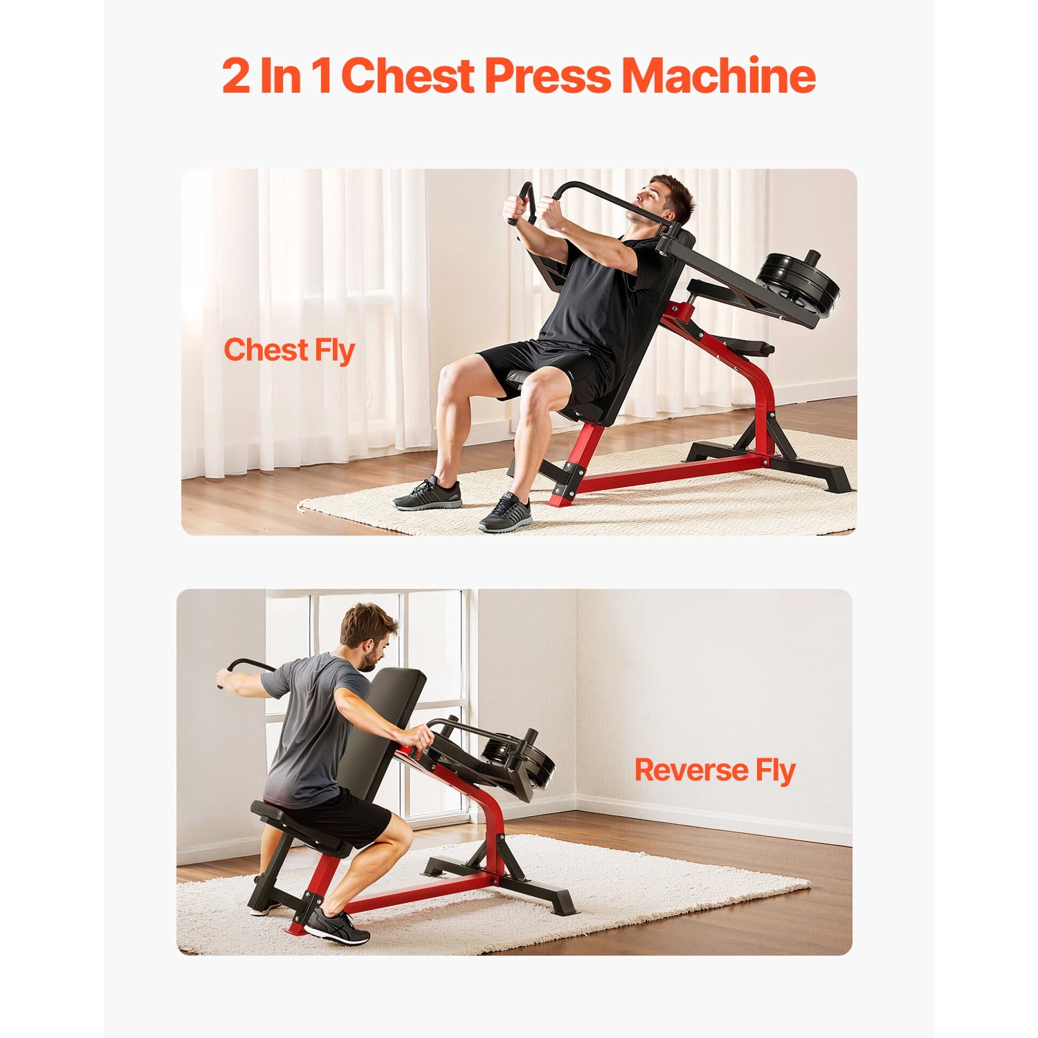 KFFKFF Angled Chest Press and Back Fly Apparatus, 450 LBS Capacity Chest Gear, Modifiable Workout Chest Seat Kit, Domestic Exercise Equipment for Upper Body Power Conditioning Machine