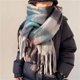 thumbnail image 1 of Mohair-Bufanda de Cachemira a cuadros de arcoíris para Mujer, chal a cuadros, cuello cálido, borla larga, Bufanda más gruesa, Invierno Fivean unisex, 1 of 2