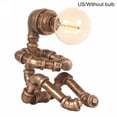 thumbnail image 1 of Lampe de Table Vintage Rétro Industrielle Tuyaux d'Eau en Fer Lampe Robot Lumière de Bureau, 1 of 9