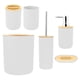 thumbnail image 3 of Juego completo de 6 jaboneras blancas, soporte para cepillos de dientes, taza y botella de loción para artículos esenciales del hogar para el baño, 3 of 8