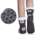 thumbnail image 6 of CUZIBR Cute Socks Fuzzy Slipper Socks Thick Warm Plush Lined Cute Animal Pattern Winter Thermal Non- Booties Stocking Fuzzy Socks,Grey,One Size, 6 of 7
