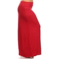 thumbnail image 2 of Women's Plus Size High Waist Foldable Elastic Band Relaxed Fit Solid Maxi Skirt, 2 of 6