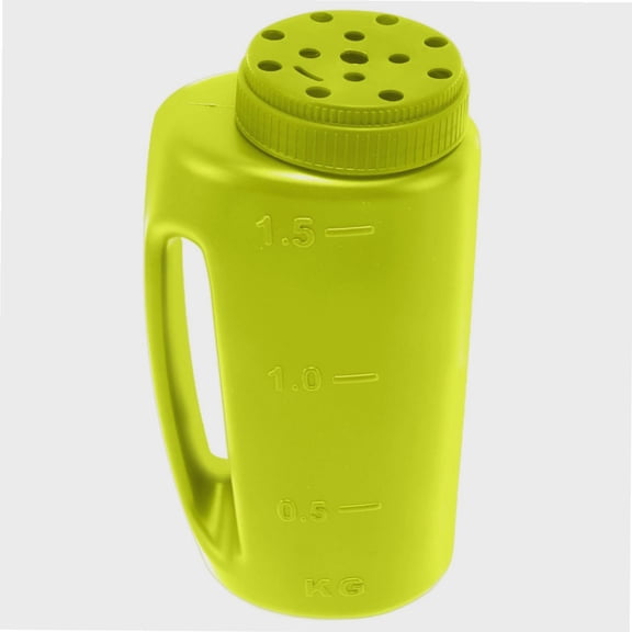 Handheld Fertilizer Spreader Hand Held Grass Seed Spreader Crop Spreading Salt Sowing Pot Thick Plastic Material Wide Applications Labor Saving Sturdy Structure (Green)