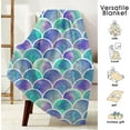 thumbnail image 3 of Mermaid Blanket for Girls Mermaid Scales Soft Throw Blanket Plush Flannel Kids Throw Blankets for Couch Bed Sofa Mermaid Room Decor for Girls Bedroom 50x40 Inch, 3 of 6