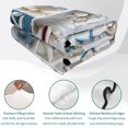 thumbnail image 4 of Twin XL Quilt Set 68''x98'', Coastal Lightweight Summer Bedspread Coverlet Set with 2 Pillow Shams, Summer Beach Starfish Nautical Sea Shell Breathable All Season Quilt Bedding for Dorm/Guest Room, 4 of 9