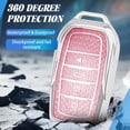 thumbnail image 5 of Key Fob Cover Compatible with Toyota Land Cruiser Venza RAV4 4Runner Corolla Cross Grand Highlander Tundra Crown Tacoma Camry Keychain Case Holder Protector,Silver-pink, 5 of 6