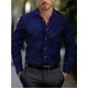 thumbnail image 1 of Camisa de traje rosa negra blanca casual al aire libre color sólido a rayas cómoda suave solapa tops de hombre oficina talla grande, 1 of 6
