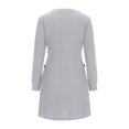 thumbnail image 6 of HAiming Sweater Mini Dress for Women Solid Knitted Crewneck Long Sleeve Side Buttons a Line Casual Loose Elegant Dress, 6 of 7