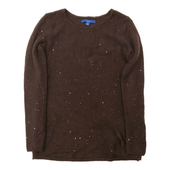 Womens Burgundy Sequin Convertible Cowl Neck Christmas Holiday Sweater Medium