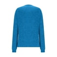 thumbnail image 4 of Chbgutlmr Long Sleeve Tops for Women Button Crewneck Solid Color Casual Comfy Basic Blouses Shirts Fall, 4 of 8
