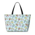 thumbnail image 2 of KLL Frog In Mermaid Print Large Beach Tote Bag Women Waterproof Sandproof Zipper Beach Tote Bag for Pool Gym Grocery Travel with Wet Pocket, 2 of 7