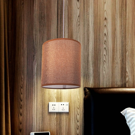 Milisten Small Drum Lamp Shade Linen Fabric Dark Color 1 Set for Office Table Lamp Lighting