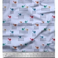 thumbnail image 1 of Soimoi Cotton Poplin Fabric Picket Fence & Bird Artistic Printed Craft Fabric by the Yard 56 Inch Wide, 1 of 3