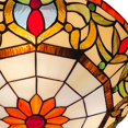 thumbnail image 3 of Vinplus Tiffany 3 Light Flush Mount Ceiling Light 16" White Finish with Tiffany Glass, 3 of 7