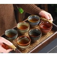 thumbnail image 5 of Juego de 6 vasos de chupito de soju coreano, tazas de porcelana, tazas de cerámica coreanas, accesorios para té, artículos para beber, cerámica artesanal (multicolor, diseño elegante)., 5 of 5