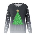 thumbnail image 4 of Gibobby Sudaderas para mujer Sudadera de moda para mujer con estampado de Navidad, cuello redondo, camisetas informales de manga larga, camisas de entrenamiento(Gris oscuro,G), 4 of 5