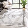 thumbnail image 5 of Well Woven Lezlee Grey Retro Border Marble Pattern Area Rug 5x7 (5'3" x 7'3"), 5 of 7