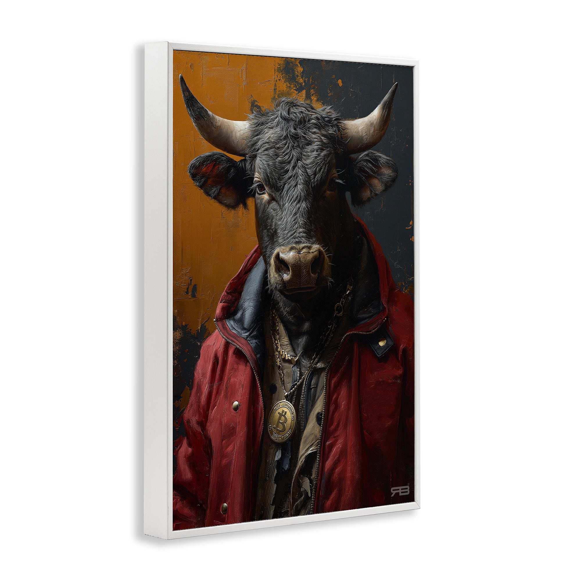 Stupell Industries Street Style Cattle Novelty Painting White Framed Art Print Wall Art, 20 x 30